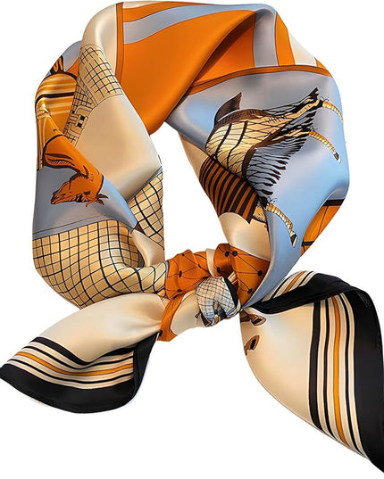 100% Mulberry Silk Scarf for Women Hair Lightweight Square Neckerchief Wrap For Head Scarves 21"