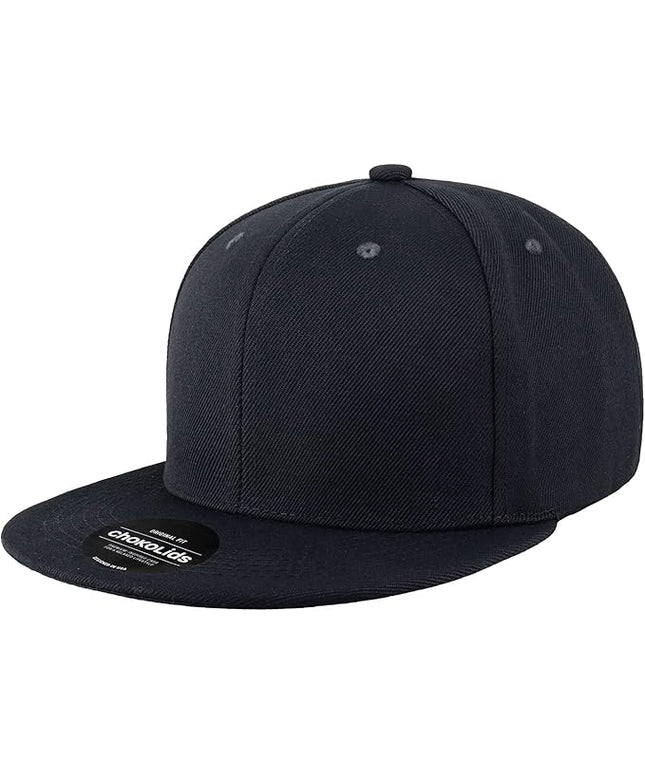 CHOK.LIDS Flat Bill Visor Classic Snapback Hat Blank Adjustable Brim High Top End Trendy Color Style Plain Tone Baseball Cap