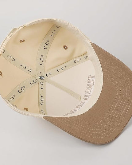 MIRMARU Two-Tone Vintage Canvas Trucker Hats for Men & Women, Adjustable Size Baseball Caps with Trendy Embroidered Design