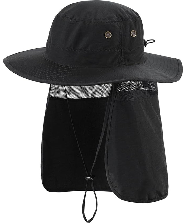 Home Prefer UPF50 Mens Sun Hat with Neck Flap Quick Dry UV Protection Cap Womens Wide Brim Fishing Hat Neck Flap Beach Garden