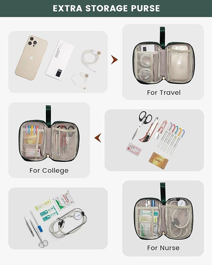 LOVEVOOK Laptop Backpack for Women, 15.6 Inch Work Laptop Bag with USB Port, Fashion Teacher Nurse Backpack Purse, Waterproof Travel Computer Backpack with Organizer Bag, 2PCS, Beige-Green