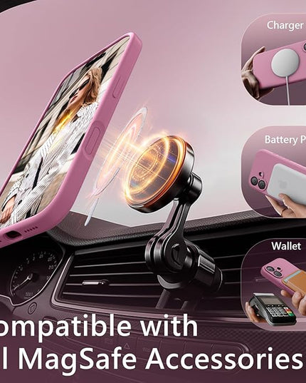 FireNova Magnetic for iPhone 17 Case, Compatible with MagSafe, [Integrated Silicone Camera Control Button] [Camera Protection] Anti-Scratch Microfiber Lining Phone Case, 6.3", Lilac Purple