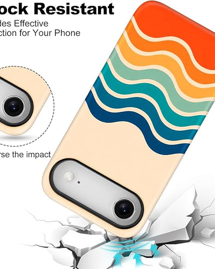 Magnetic for iPhone 17 Air Case Cute Frog Stripes Phone Case, Summer Shockproof Slim TPU and Hard PC Protective Phone Cover Compatible with MagSafe Designed for Women Girls