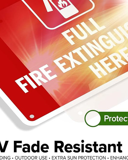 Full Fire Extinguishers Here Sign, 10x7 Inches, Rust Free .040 Aluminum, Fade Resistant, Made in USA by My Sign Center