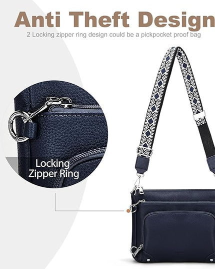 Anti-Theft Crossbody Purse for Women, Crossbody Shoulder Bag with Built-in Wallet & RFID Blocking for Travel Workout