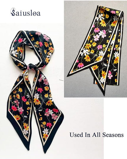 Purse Scarf For Handbags Head Scarves For Women's Hair Bags Scarfs Long Skinny Scarves Fashion Silky