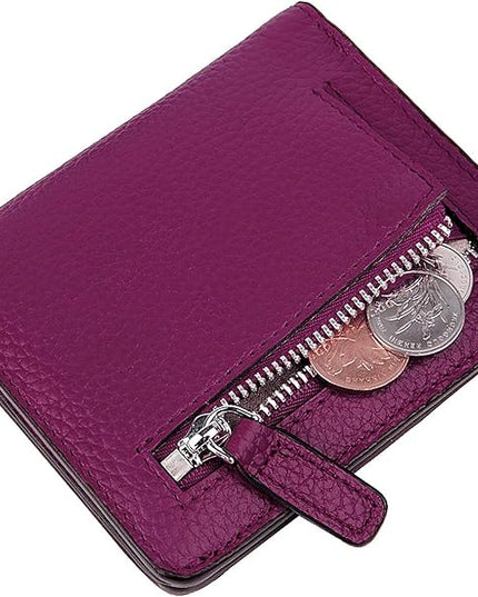 AINIMOER Small Leather Wallet for Women, Ladies Credit Card Holder RFID Blocking Women's Mini Bifold Pocket Purse