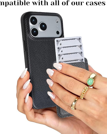 BLACKBROOK Leather Wallet for MagSafe, Duke Slim Full Grain Leather Card Holder, Holds up to 3 Cards, RFID Protection & Easy Access