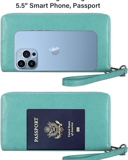 Lavemi Small Compact Women Wallet RFID Blocking Genuine Leather Bifold Purse with ID Windows