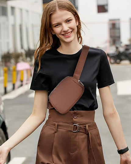 Belt Bag for Women Fanny Pack Crossbody Bags for Women Fashion Waist Packs with Adjustable Strap Gifts for Women Men (Brown)