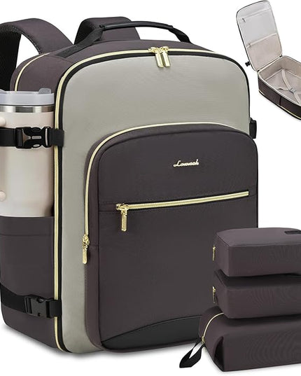 LOVEVOOK 50L Travel Backpack for Women & Men, Airline Approved Carry On Luggage with 3 Packing Cubes, TSA Overnight Bags, Waterproof Personal Item Bag, Weekender Essentials Backpacks fits 17" Laptop