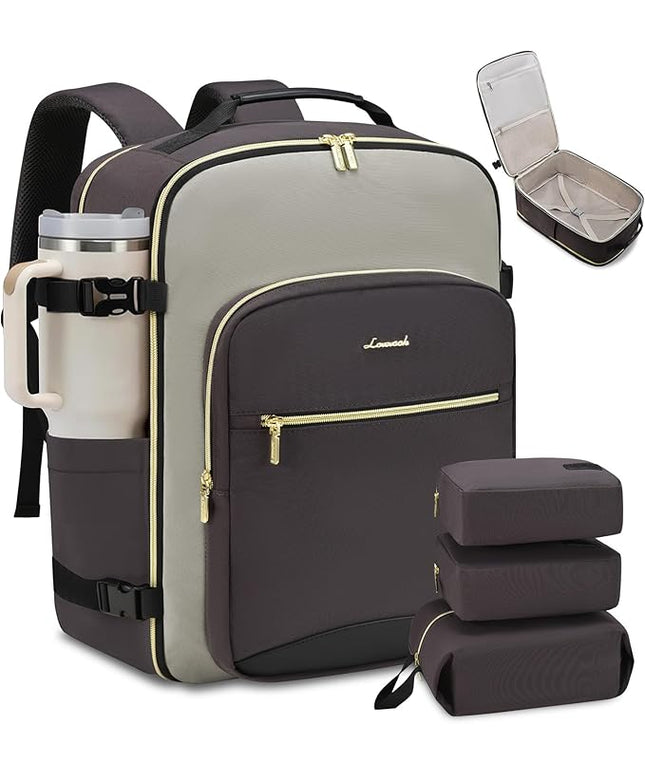 LOVEVOOK 50L Travel Backpack for Women & Men, Airline Approved Carry On Luggage with 3 Packing Cubes, TSA Overnight Bags, Waterproof Personal Item Bag, Weekender Essentials Backpacks fits 17" Laptop