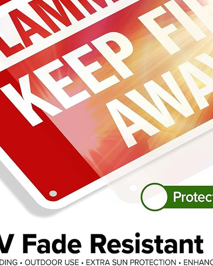 Flammable Keep Fire Away Sign, 10x7 Inches, Rust Free .040 Aluminum, Fade Resistant, Made in USA by My Sign Center