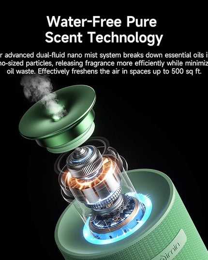Waterless Cordless Essential Oil Aromatherapy Diffuser - Dual Home/Car Mode with Auto Start-Stop, Strong/Light Scent Adjustment, Air Freshener for Office, Car, Compatible with 5/10/15ml Bottles