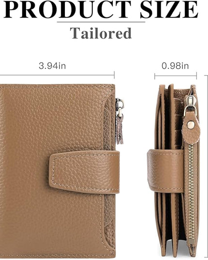 FALAN MULE Small Wallet for Women Leather Bifold Compact RFID Blocking Small Womens Wallet Purse