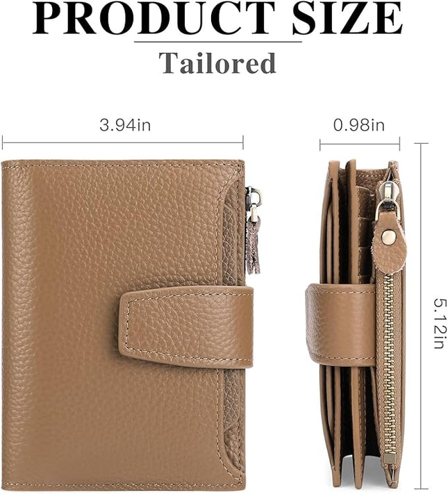 FALAN MULE Small Wallet for Women Leather Bifold Compact RFID Blocking Small Womens Wallet Purse