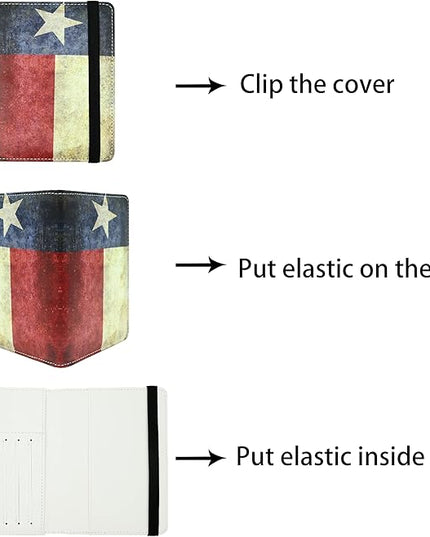 Texas Vintage Flag Passport Holder for Women and Men PU Leather Passport Cover for Travel