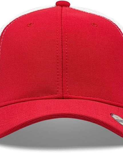 [2 Pack] Hybrid Stretch-Fitted Trucker Cap, Baseball Cap with Air Mesh