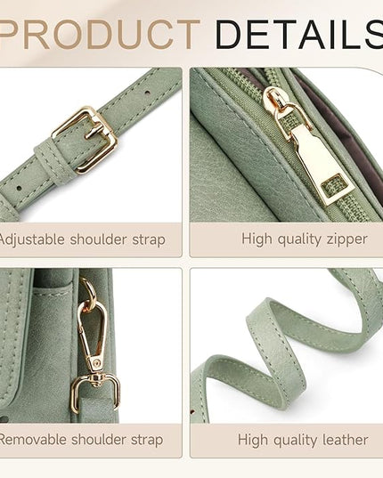 APHISON Small Crossbody Bags for Women Trendy, Leather Phone Wallet Purses Handbags Card Slots with Adjustable Strap