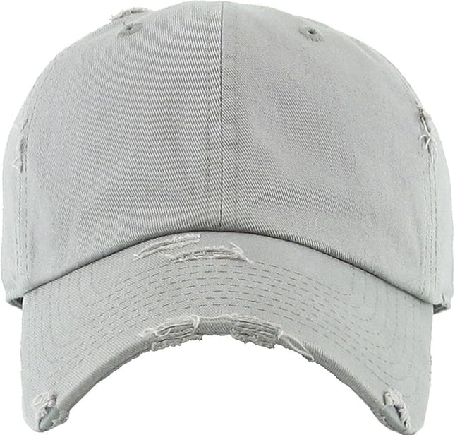 KBETHOS Vintage Washed Distressed Cotton Dad Hat Baseball Cap Adjustable Polo Trucker Unisex Style Headwear