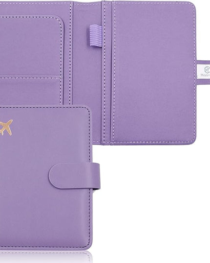 Melsbrinna Premium Leather Passport Holder Covers Case, Waterproof Rfid Blocking Travel Wallet Passport Holder with Pen Holder, Cute Passport Book for Women/Men