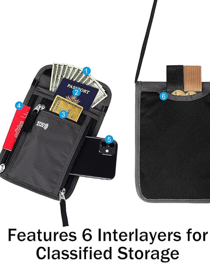 Travel Pouch Neck Wallet Family Passport Holder Organizer Case with RFID Blocking | RFID Blocking