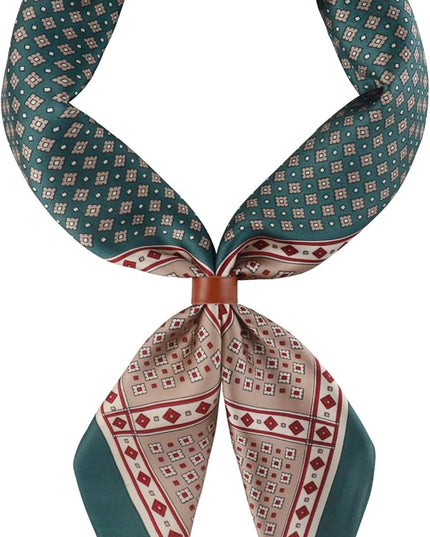 27.5 Inches Square Silk Feeling Neck Scarf for Men Necktie Silk Bandanas Pocket Square Cowboy Scarves