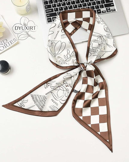 Head Scarf Purse Handle Neck Satin Hair Scarfs For Bag Lightweight Silky Long Thin Women's Fashion Scarves 59 * 5.9”
