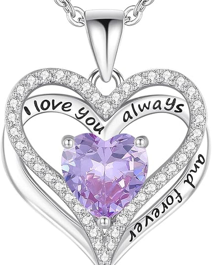 S925 Sterling Silver Necklace for Women, Wife Jewelry Rose Gold, Mom Birthday Valentines Mothers Day Gifts, Girlfriend Necklaces, Daughter Heart Jewel, Anniversary for Her
