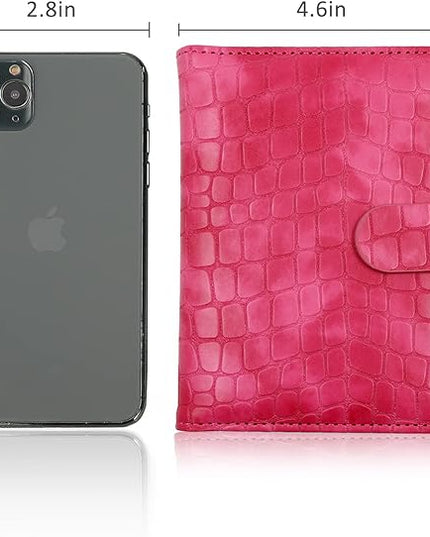 Melsbrinna Unisex Adult Travel Wallet, RFID Protected, Pink Faux Leather Passport Cover with 6 Compartments and 4 Card Slots