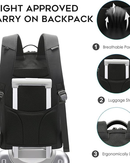 BANGE Commute backpack can hold 15.6 inch laptop,Flight approved carry on backpack for men and woman