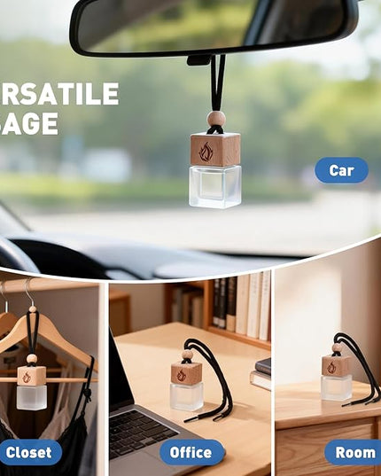 Car Air Freshener Hanging 2 Pack, Black Cedar and Juniper Essential Oil Air Diffuser, Long Lasting Car Scent Fragrance, Car Accessories for Women Men