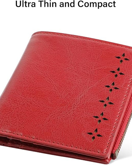 Lavemi Ultra Thin Small Compact Leather Womens Girls Wallets RFID Blocking Credit Card Holder for Women