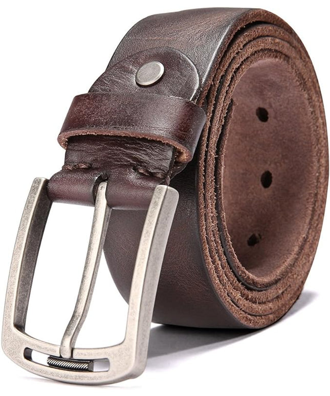 KEECOW Men's 100% Italian Cow Leather Belt Men With Anti-Scratch Buckle,Packed in a Box