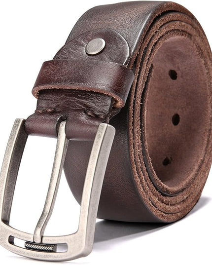 KEECOW Men's 100% Italian Cow Leather Belt Men With Anti-Scratch Buckle,Packed in a Box