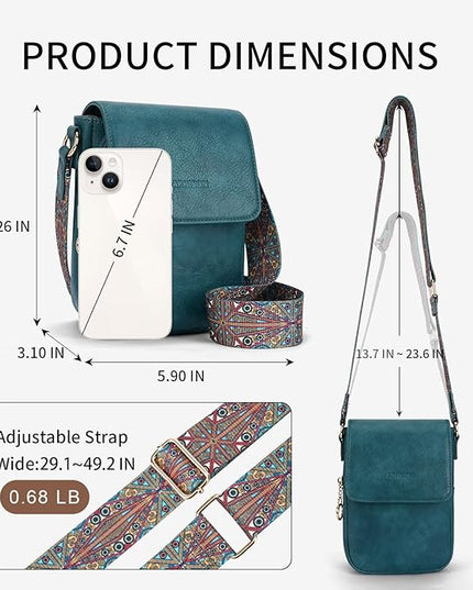 APHISON Small Crossbody Bags for Women Trendy, Leather Phone Wallet Purses Handbags Card Slots with Adjustable Guitar Strap