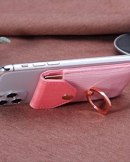Card Holder & Ring Stand for Smartphones, Stick-on Wallet for iPhone & Android, Adhesive Credit Card Sleeve