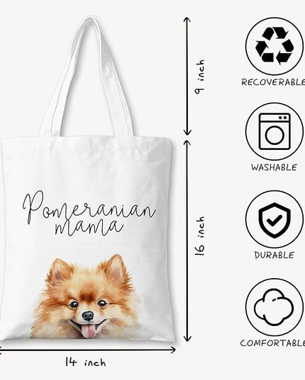 Dog Mama Canvas Tote Bag for Women, Dogs Lover Gift for Dog Mom, Birthday Christmas Cute Rottweiler Gifts For Women.