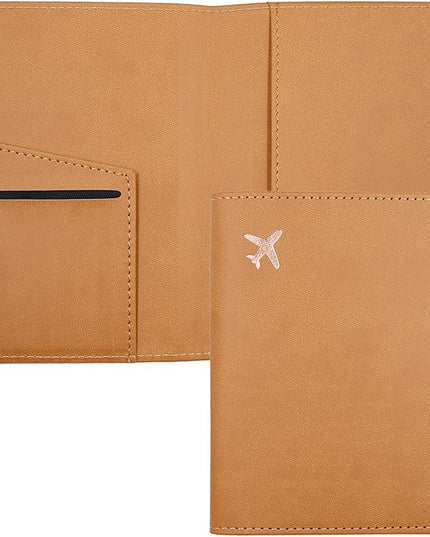 Deziliao Passport Wallet, Faux Leather, Lightweight, Waterproof, Rfid Blocking, Slim, Brown