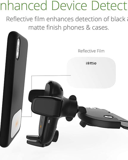 iOttie Auto Sense Qi Wireless Car Charger - Automatic Clamping Wireless Charging CD Slot & Air Vent Phone Mount Combo for Google Pixel, iPhone, Samsung Galaxy, Huawei, LG, and other Smartphones