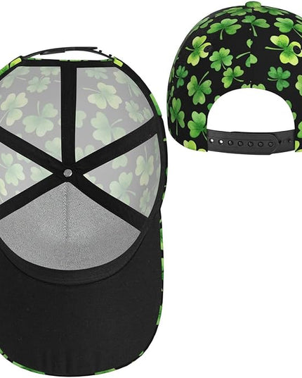 St. Patrick's Day Baseball Cap, Irish Green Clover Trucker Hat for Men Women, Fashion Adjustable Sun Visor Dad Hat