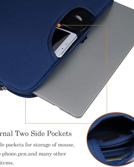 Laptop Bag 15.6 Inch,Durable Slim Briefcase Handle Bag & with Extra Pockets,Notebook Computer Protective Case for Computer Notebook Ultrabook,Collapsible Carrying Handles,Dark blue