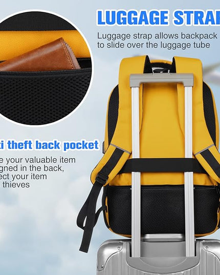 Paude Backpack for School, Laptop, Teens 15.6 Inch College Backpack for University, Business, Work, Travel - Orange