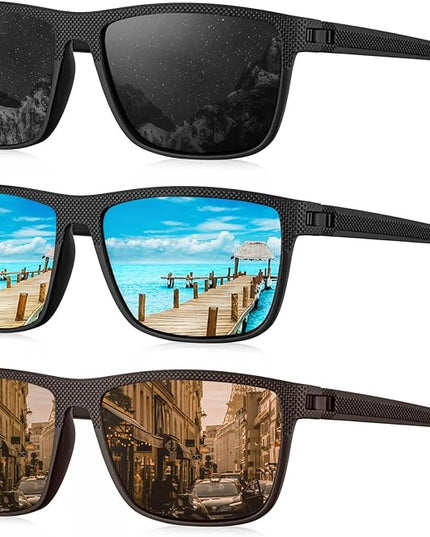 KALIYADI Polarized Sunglasses for Men, Lightweight Sun Glasses with UV Protection for Driving Fishing Golf