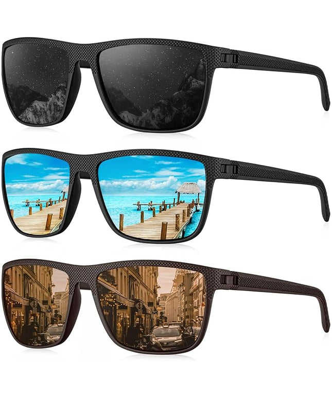 KALIYADI Polarized Sunglasses for Men, Lightweight Sun Glasses with UV Protection for Driving Fishing Golf