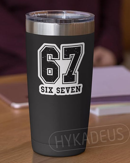 (3Pcs) Six Seven 67 Meme Stickers Funny Gen Alpha Slang 6 7 Numbers Vinyl Decals Waterproof for Laptop, Water Bottle, Phone Case, Tumbler, Helmet, Scrapbooking, 3" x 2.7"
