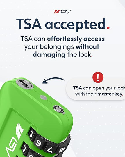 TSA Accepted Luggage Travel Lock, Set-Your-Own Combination Lock for School Gym Locker, Luggage Suitcase Baggage Locks, Filing Cabinets, Toolbox, Case (Green, 6 Pack)