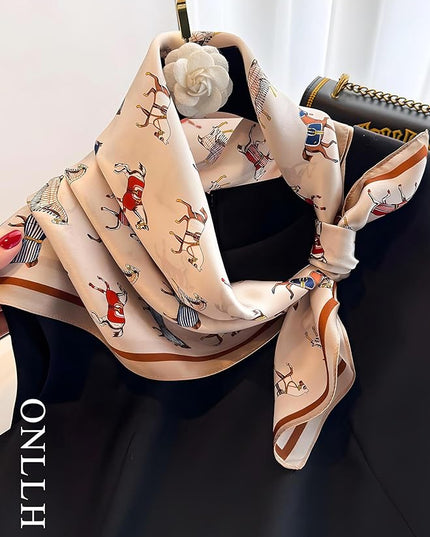 100% Mulberry Silk Scarf for Women Hair Lightweight Square Neckerchief Wrap For Head Scarves 21"
