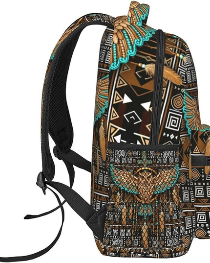 Native American Backpack for Men Women,Casual Travel Hiking Camping Backpacks Lightweight Bookbag