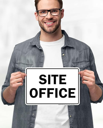 Site Office Sing Sign, 10x7 Inches, 4 Mil Vinyl Decal Stickers Weather Resistant, Made in USA by My Sign Center